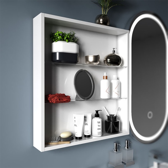 Patello White Glass Shelf Wall Storage