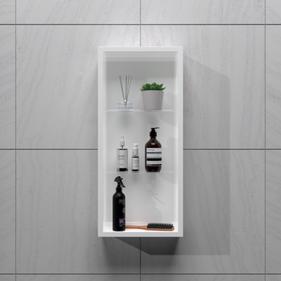 Sonix 300 Glass Shelf Wall Storage White