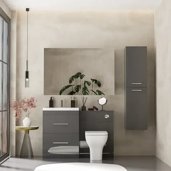 Patello Bathroom Furniture Suite with 2 Mirror cabinets