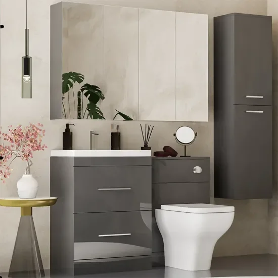 Patello Bathroom Furniture Suite with 2 Mirror cabinets