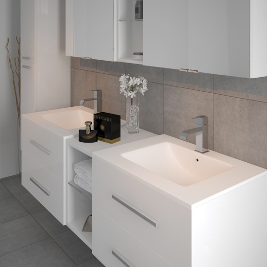 Sonix Double Vanity Bathroom Suite White Extra Product Image For Sonix Double Vanity Bathroom Suite White 3