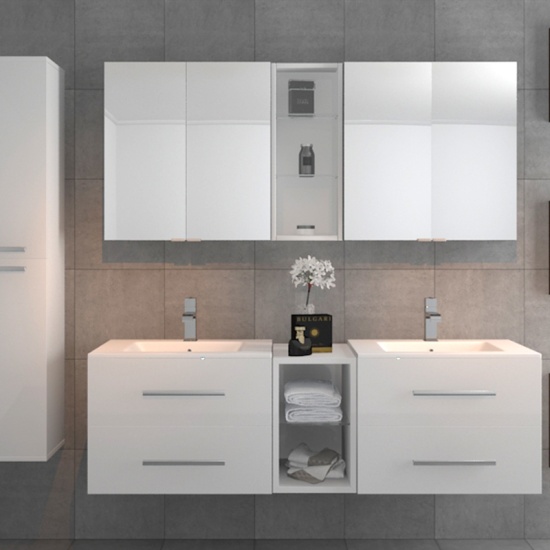 Sonix Double Vanity Bathroom Suite White Sonix Double Vanity Bathroom Suite White