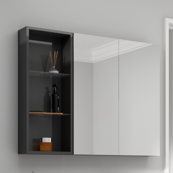 Top quality bathroom mirror cabinet  bathroom mirror cabient in grey with storage