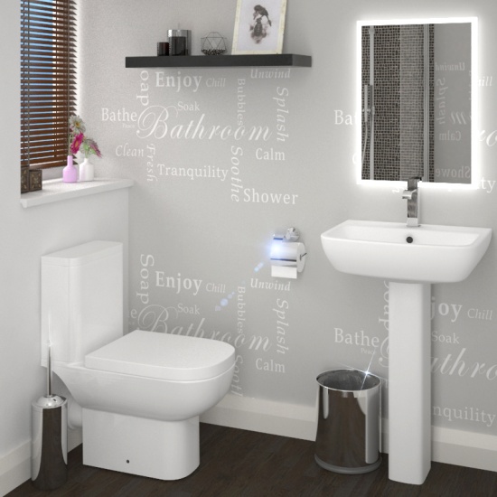 Daniel Small Bath With Screen and  4 piece Set Bathroom Suite Extra Product Image For Daniel Small Bath With Screen And 4 Piece Set Bathroom Suite 2