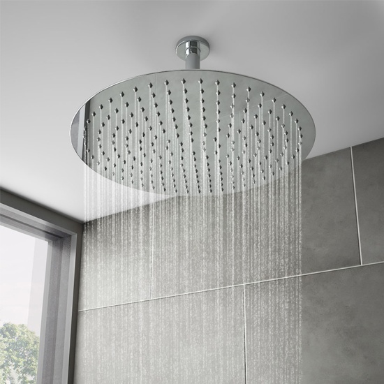 Round SS Shower Head 400mm & Arm