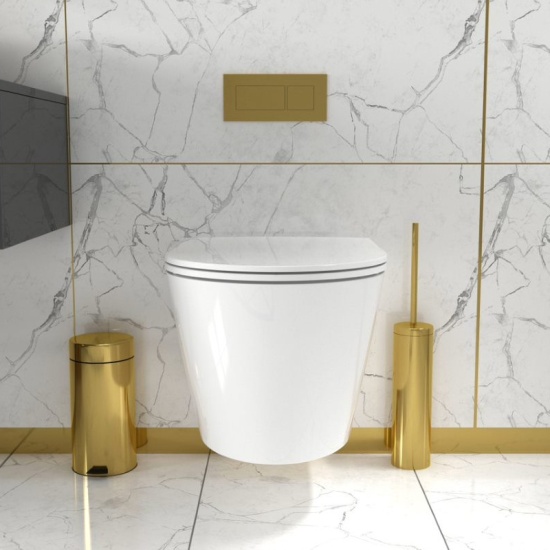 Patello Rimless Toilet Pan: Wall Hung WC with Seat (Ultra Thin, Soft Close, Quick Release) Extra Product Image For Patello Rimless Toilet Pan 1
