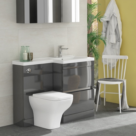 Pemberton 1100mm L-Shaped Combination Grey Vanity Unit with Toilet & Basin Extra Product Image For Pemberton 1100Mm L-Shaped Combination Grey Vanity Unit With Toilet & Basin 3