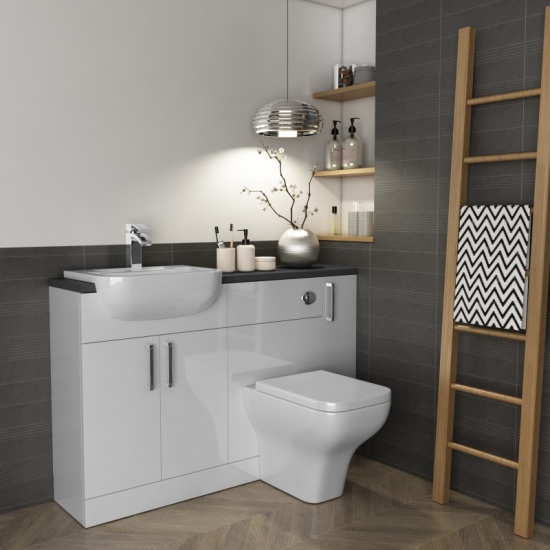 Oliver 1300 Fitted Furniture: Combination Vanity Unit, Toilet & Storage Extra Product Image For Oliver 1300 Unit With Sink Toilet & Storage Bathroom Fitted Furniture Set 3
