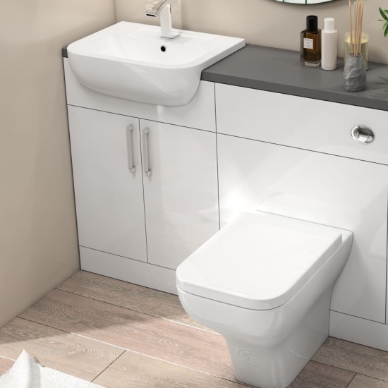 Oliver 1700 Fitted Furniture: Combination Vanity Unit, Tall Storage & Toilet Extra Product Image For Oliver 1700 Fitted Furniture: Combination Vanity Unit, Tall Storage & Toilet 2