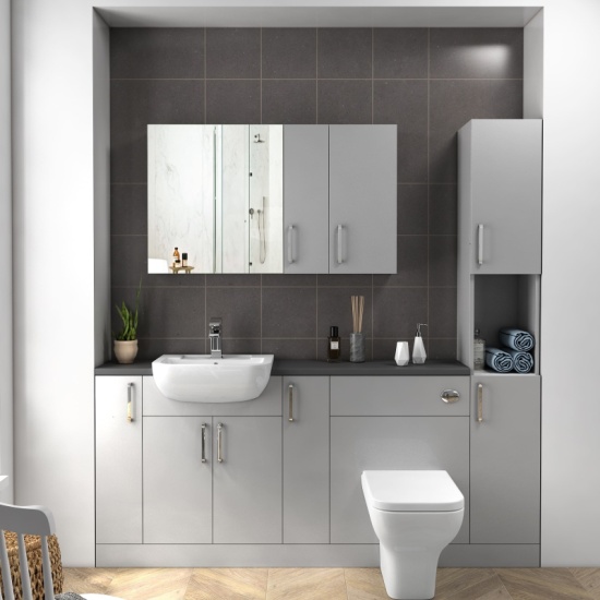 Oliver 1900 Fitted Furniture Suite: Combination Vanity Unit, Wall Storage, Toilet & Mirror Cabinets Extra Product Image For Oliver 1900 Fitted Furniture Suite: Combination Vanity Unit, Wall Storage, Toilet & Mirror Cabinets 2
