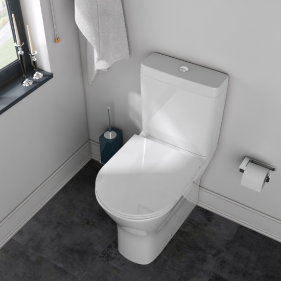 Patello Comfort Height Toilet with Thin Seat: Closed Back, Close Coupled and Rimless Extra Product Image For Patello Comfort Height Toilet With Thin Seat: Closed Back, Close Coupled And Rimless 1