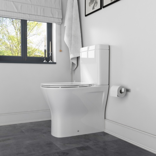 Patello Comfort Height Toilet with Thin Seat: Closed Back, Close Coupled and Rimless Extra Product Image For Patello Comfort Height Toilet With Thin Seat: Closed Back, Close Coupled And Rimless 2