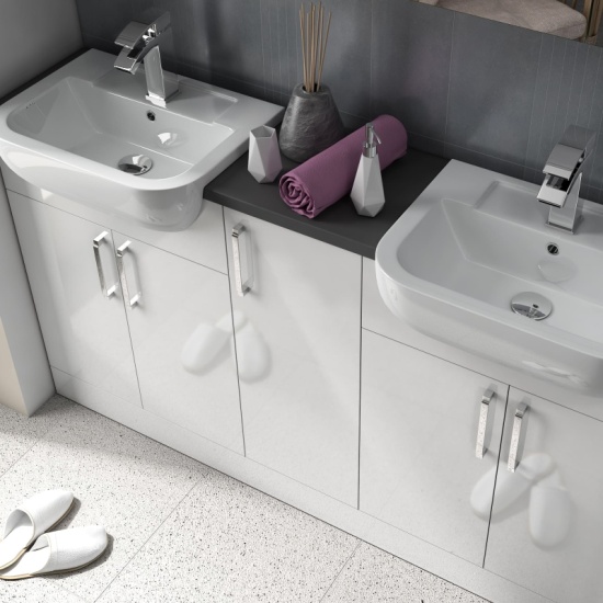 Oliver 1500 Fitted Furniture: Double Basin Vanity Unit & Storage Extra Product Image For Oliver 1500 Fitted Furniture: Double Basin Vanity Unit & Storage 1