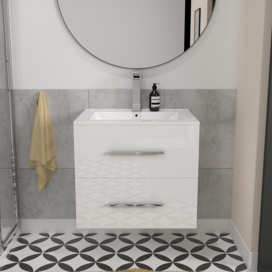 Sonix White Shower Suite Wall Hung 600 Small Vanity Quad Shower Close Coupled Toilet