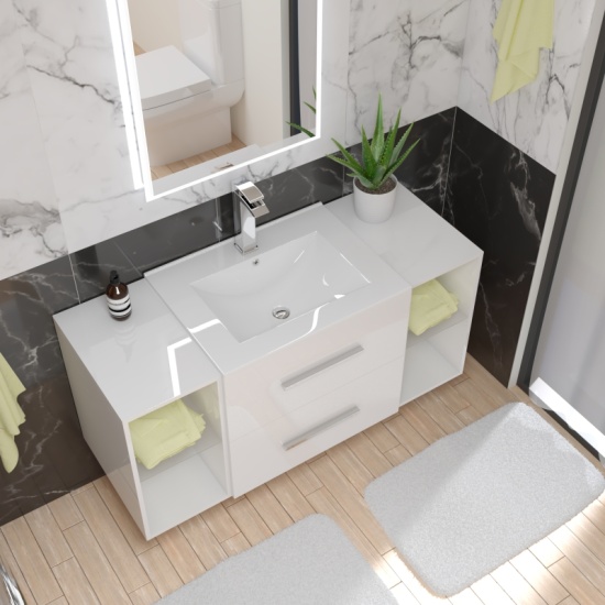 Sonix White Shower Suite Wall Hung 1200 Vanity Quad Shower Close Coupled Toilet