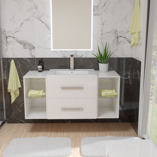 wall hung bathroom furniture with storage 