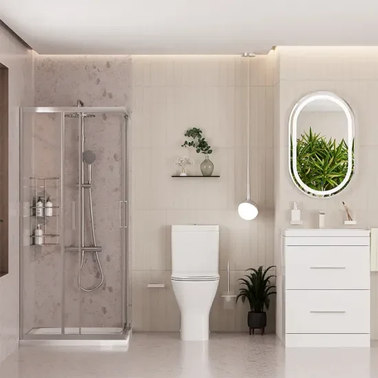 Patello White Shower Suite 600 Vanity Corner Shower Close Coupled Toilet