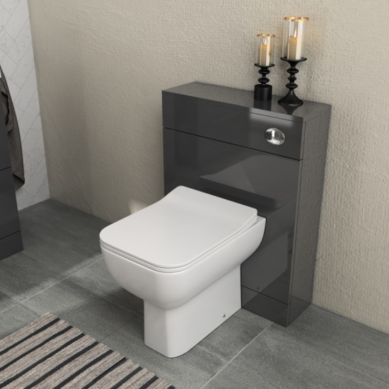 Back to Wall Toilet in Grey  Extra Product Image For Patello Shower Suite Grey Mm Freestanding Double Vanity Unit 1