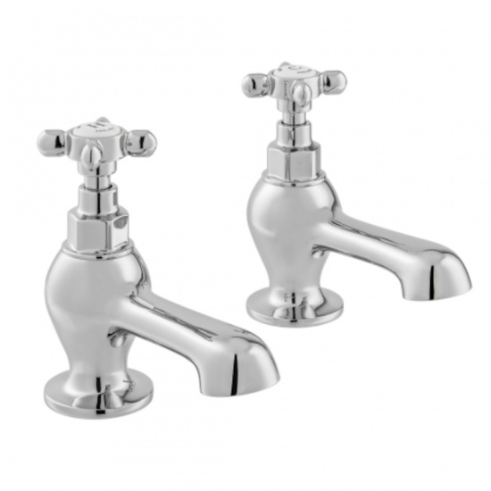 Axbridge Traditional Bath Pillar Taps Crosshead