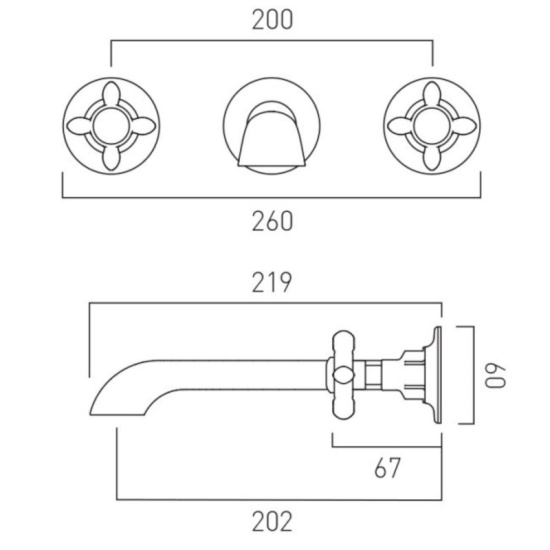 Axbridge Traditional Basin Tap Wall Cross