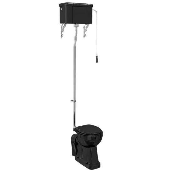 Burlington Jet Black High Level Toilet
