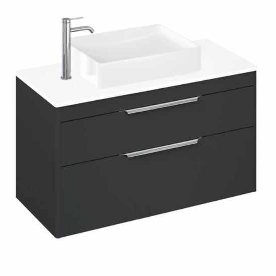Britton Shoreditch Wall Hung 1000 Vanity Unit Quad Basin 2 Drawer