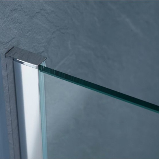 Radiant 1300 Hinged Walkin Recess Shower Enclosure Product Image of Radiant 1300 Chrome Shower Enclosure for Recessed Walkin