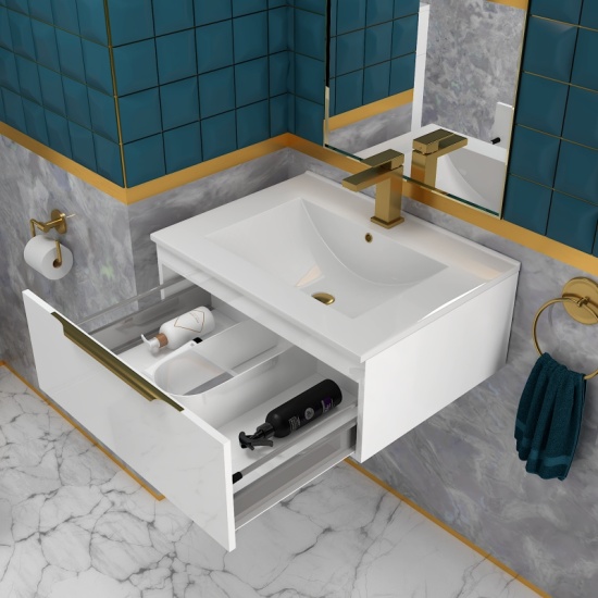 Jivana 600 Wall Vanity Unit White