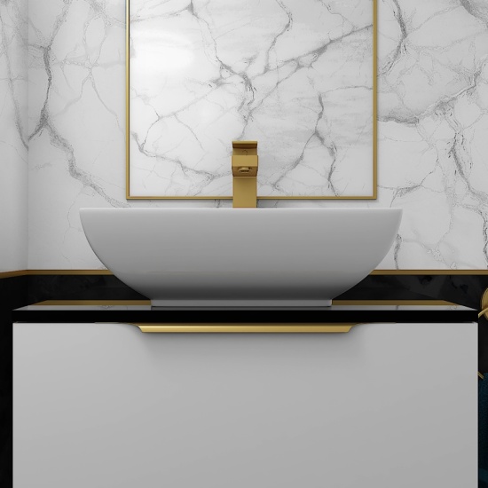 Jivana 600 Wall Countertop Vanity Unit White Jivana 600 Wall Countertop Vanity Unit White