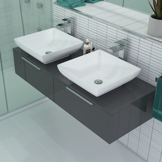 Jivana 1200mm Wall Hung Grey Countertop Vanity Unit Extra Product Image For Jivana Mm Wall Hung Vanity Unit Grey 2