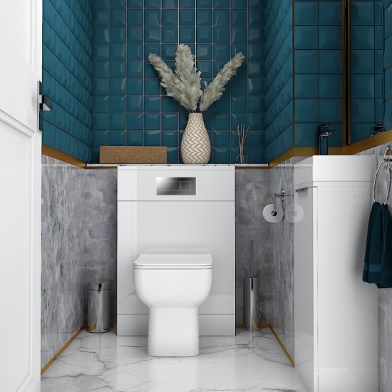 Jivana 410 White Sink Cabinet WC Toilet Unit Jivana 410 White Sink Cabinet WC Toilet Unit