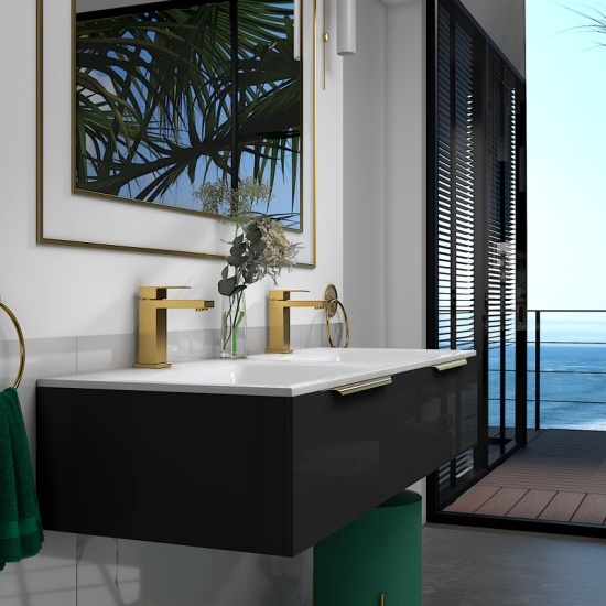 Jivana 1200 Wall Double Vanity Unit Grey