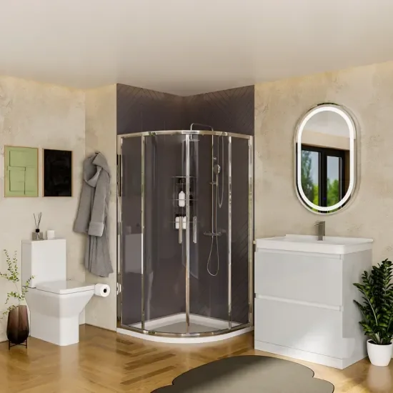 Ashford 800 Grey Bathroom Suite Basin Unit Shower Toilet
