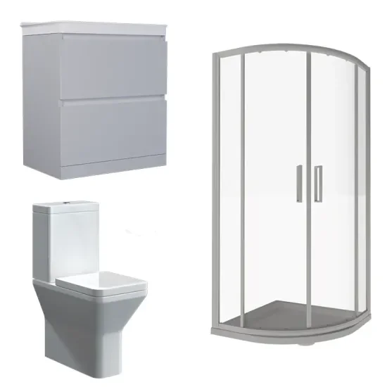 Ashford 800 Grey Bathroom Suite Basin Unit Shower Toilet Ashford 800 Grey Bathroom Suite Basin Unit Shower Toilet