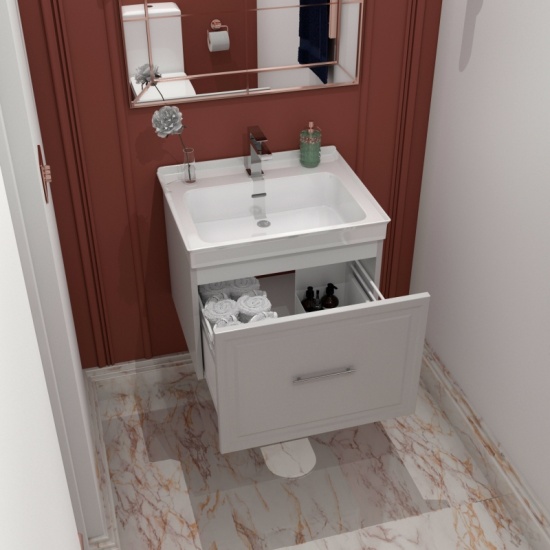 Chester 600 Wall Sink Unit Grey