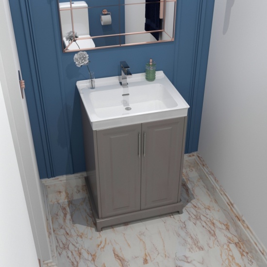 Chester Traditional 600 Cloakroom Suite: Cashmere Vanity Unit & Close Coupled Toilet Extra Product Image For Chester Traditional Cloakroom Suite Cashmere 2