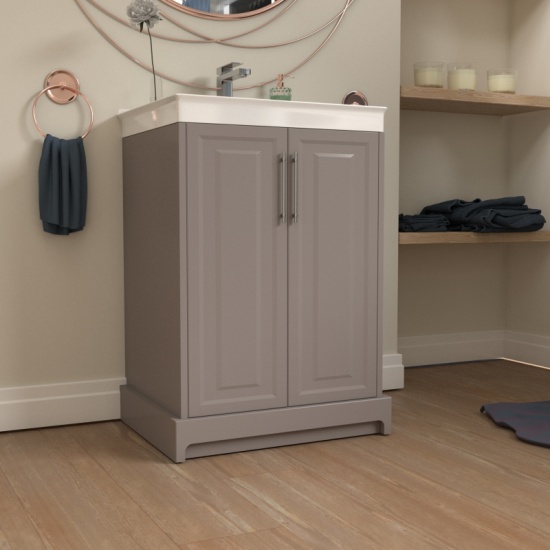 Chester 600 Freestanding Bath Suite Vanity Unit Toilet Cashmere