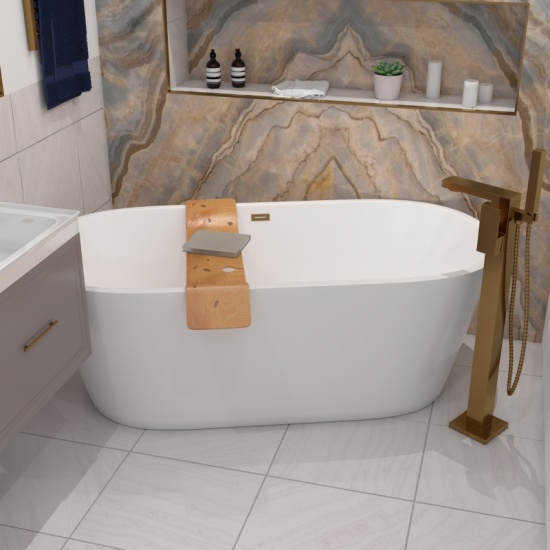 Chester Traditional Bathroom Suite: Wall Hung Cashmere Vanity Unit, Rimless Toilet, 1700 Freestanding Bath Extra Product Image For Chester Traditional Bathroom Suite 7