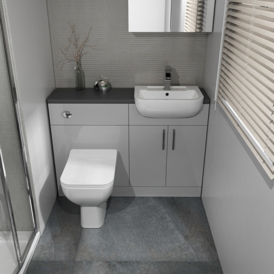 Oliver Shower Suite 1200 Fitted Furniture: Combination Vanity Unit & Toilet with 900 Quad Shower Enclosure Extra Product Image For Oliver Suite Fitted Furniture 2