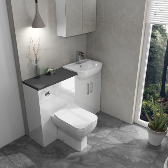 Oliver Shower Suite 1200 Fitted Furniture: Combination Vanity Unit & Toilet with 900 Quad Shower Enclosure Extra Product Image For Oliver Suite Fitted Furniture 3