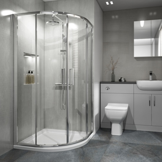 Oliver Shower Suite 1200 Fitted Furniture: Combination Vanity Unit & Toilet with 900 Quad Shower Enclosure Extra Product Image For Oliver Suite Fitted Furniture 5