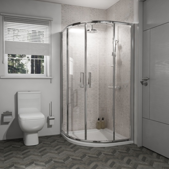 Oliver Shower Suite 1500 Fitted Furniture: Combination Vanity Unit, Toilet & Tall Storage with 900 Quad Shower Cubicle Extra Product Image For Oliver Suite Fitted Furniture Combination 2
