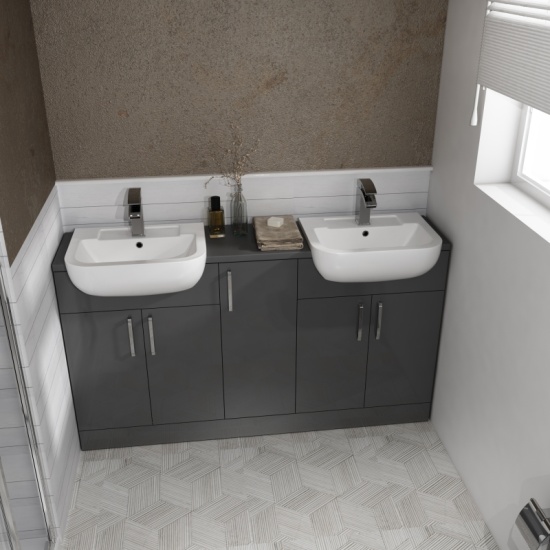 Oliver Shower Suite 1500 Fitted Furniture 2 Basin