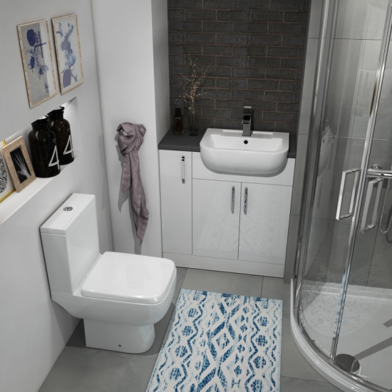Oliver Shower Suite 800 Fitted Furniture Storage Sink Toilet