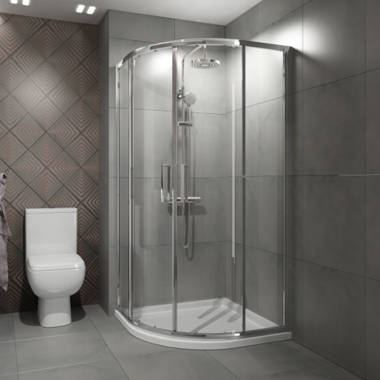 Oliver Shower Suite 800 Fitted Ensuite Furniture: Vanity Unit & Storage with Toilet and 900 Quadrant Shower Cubicle Extra Product Image For Oliver Suite Fitted Cloakroom Furniture 3