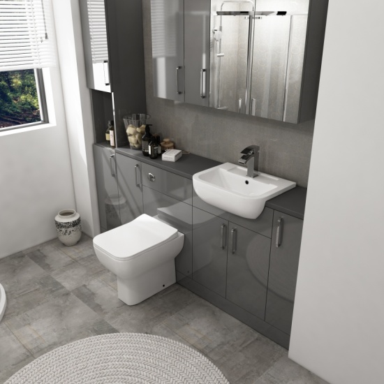 Oliver Large Shower Suite 1900 Fitted Furniture with Toilet Vanity Tall Boy