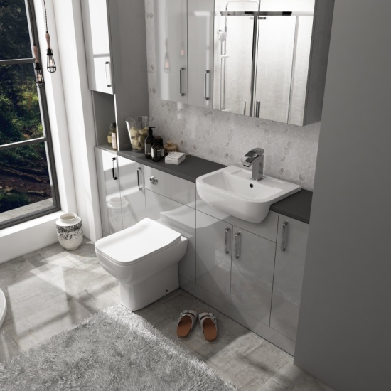 Oliver 1900 Fitted Furniture Shower Suite: Combination Vanity Unit, Tall Boy, Toilet & Mirror Cabinet with 900 Quad Shower Enclosure Extra Product Image For Oliver Suite Fitted Furniture Suite Combination 2