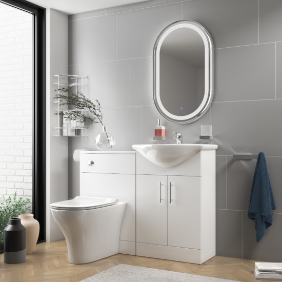 Kiana 1050 White Vanity Unit and BTW Toilet