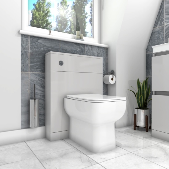 Back to Wall Toilet with Grey Unit   Back to Wall  Unit with soft close toilet