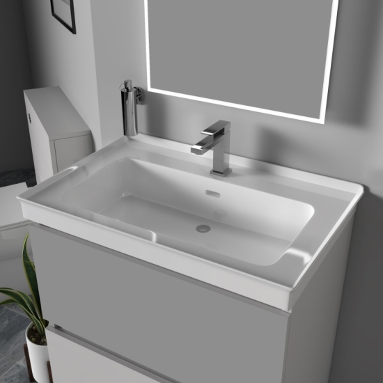 Ashford 800 Light Grey Shower Suite: Vanity Unit, WC Unit & Toilet, 900 Quadrant Shower High Quality Ceramic Basin with Grey Vanity Unit